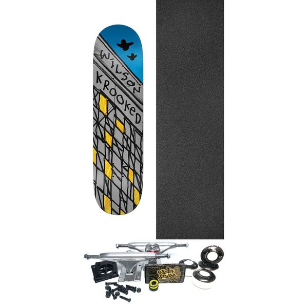 Krooked Skateboards Andrew Wilson Link Skateboard Deck - 8.5" x 32" - Complete Skateboard Bundle